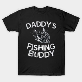 Kids Daddy's Fishing Buddy T-Shirt Young Fisherman Gift Shirt T-Shirt